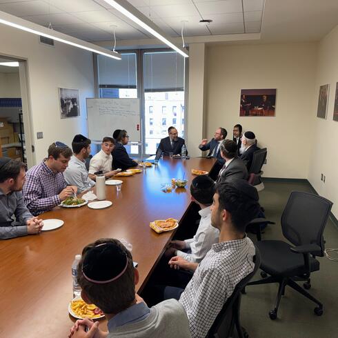 Mitchell A. Silk in conversation with Staurt Halpern with Straus and Honors students